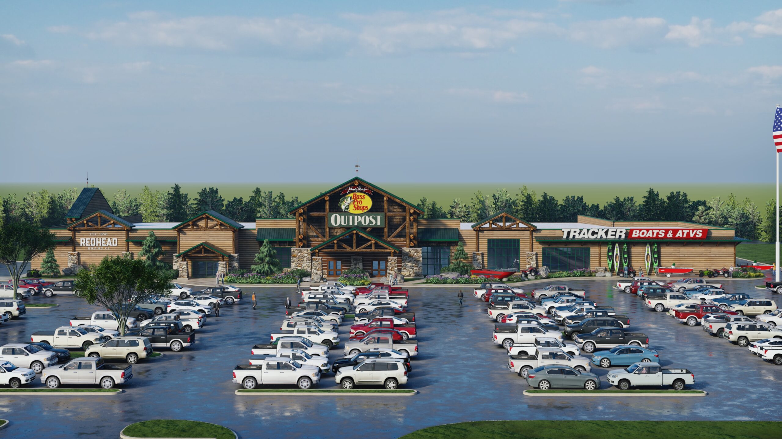 A rendering of the Bass Pro Shops Outpost at Eastwood Mall in Niles, Ohio.